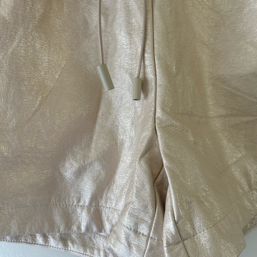 High-Rise Cream Athletic Drawstring Shorts for Women - Picture 7 of 14